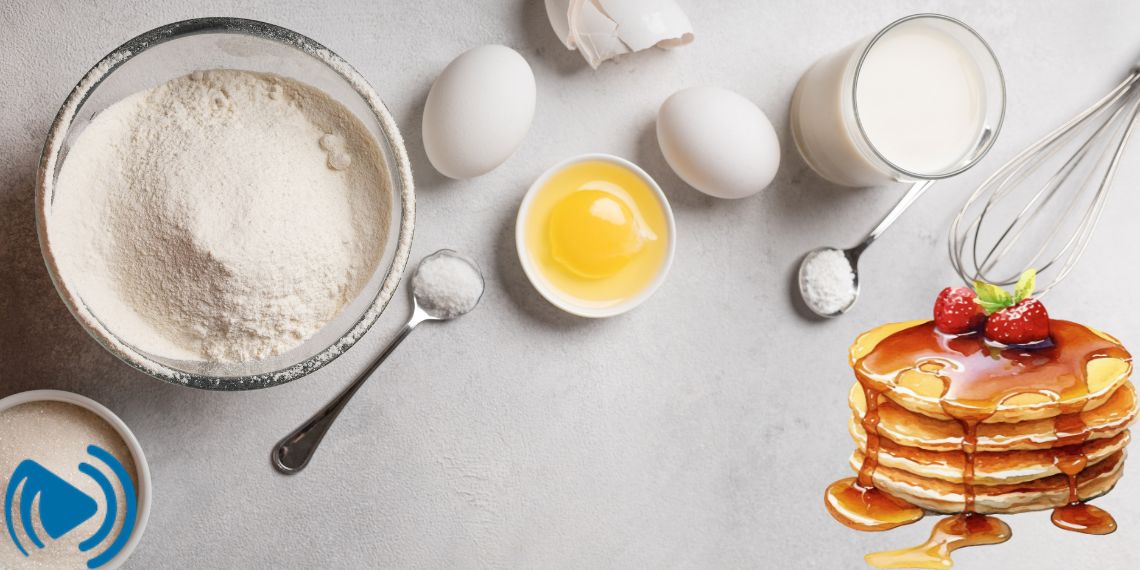 Ingredients for baking pancakes