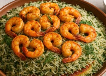 طرز تهیه میگو پلو با شوید